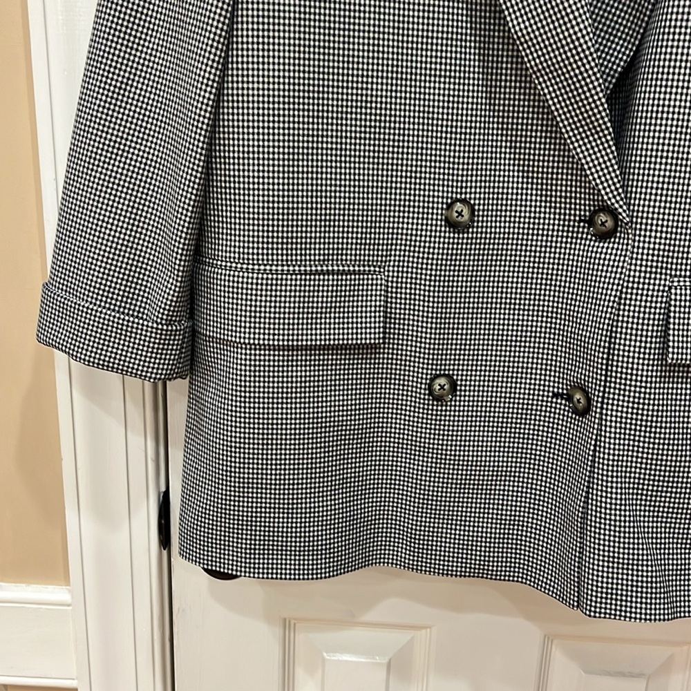 Abercrombie and Fitch Double Breasted Houndstooth Blazer Oversized Women’s L - Picture 4 of 7